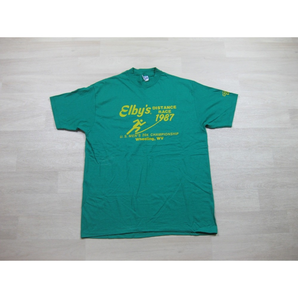 Vintage 80s Elby's Distance Race T Shirt (XL) 20K Championship Single Stitch WV
